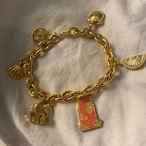 Gold Lilly Pulitzer 6 charm bracelet